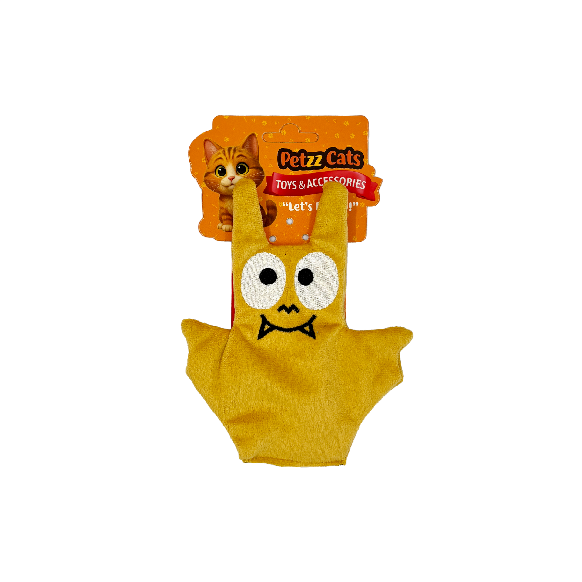 PetzzCats Baty Matatabi ve Çıngırak Sesli Peluş Kedi Oyuncağı Sarı 15x12 Cm