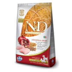 N&D Düşük Tahıllı Tavuk Nar Yaşlı Mini ve Orta Irk Köpek Maması 2,5 Kg