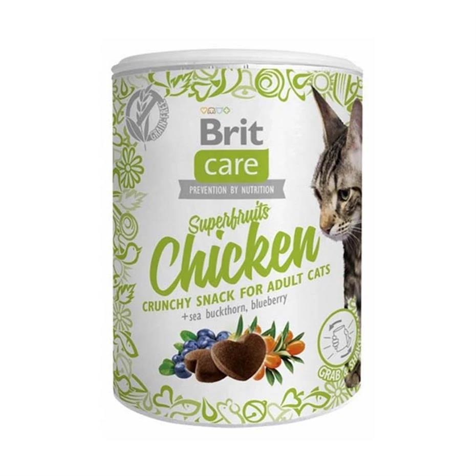 Brit Care Superfruits Glutensiz Tavuklu ve Yaban Mersinli Kıtır Kedi Ödül Maması 100 gr