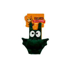 PetzzCats Baty Matatabi ve Çıngırak Sesli Peluş Kedi Oyuncağı Yeşil 15x12 Cm