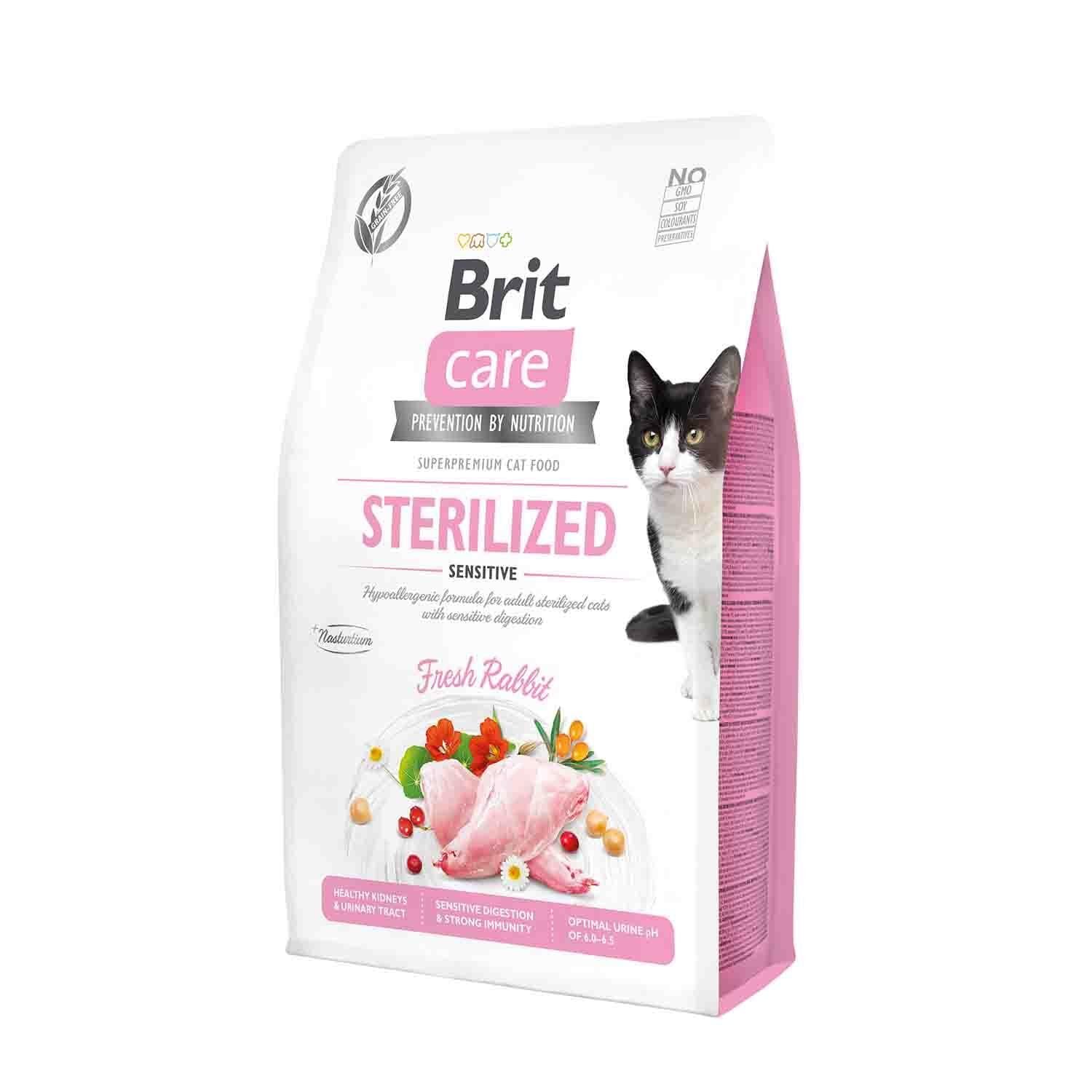 Brit Care Sensitive Tavşanlı Kısırlaştırılmış Yetişkin Kedi Maması 7 kg