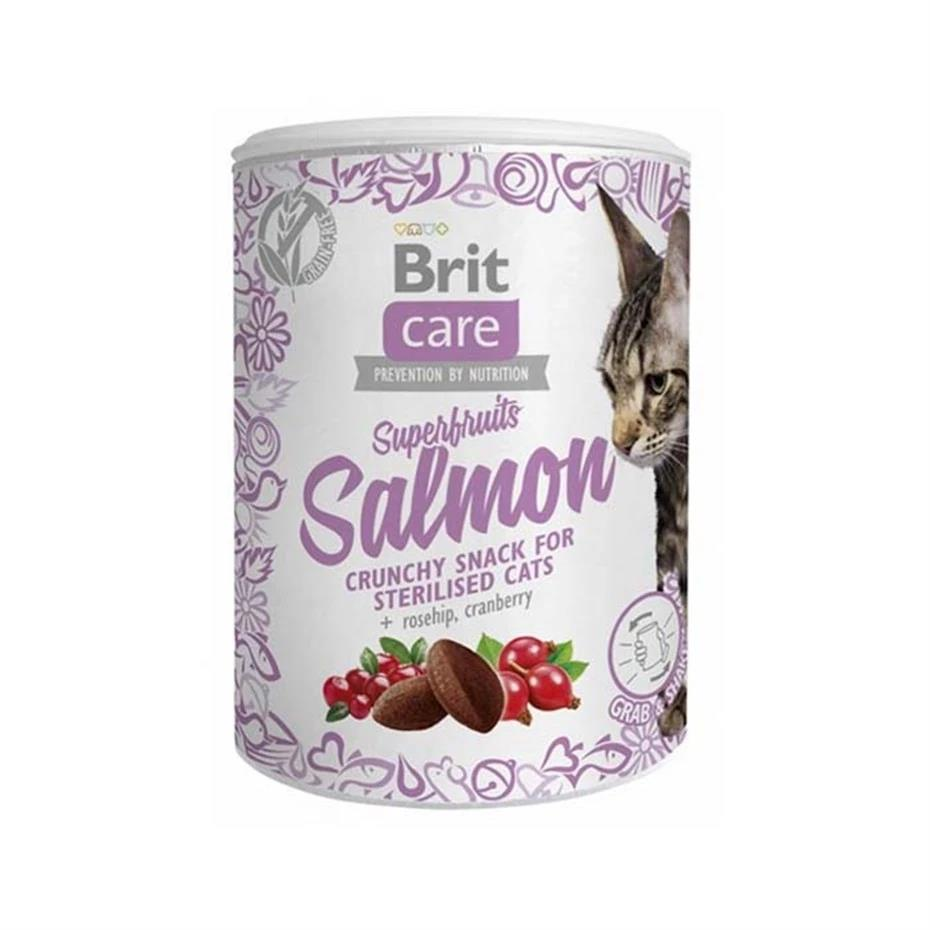 Brit Care Superfruits Glutensiz Somonlu ve Kızılcıklı Kıtır Kısırlaştırılmış Kedi Ödül Maması 100 gr