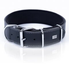Doggie Dayanıklı Deri Köpek Boyun Tasması Large Siyah 5x60-70 Cm