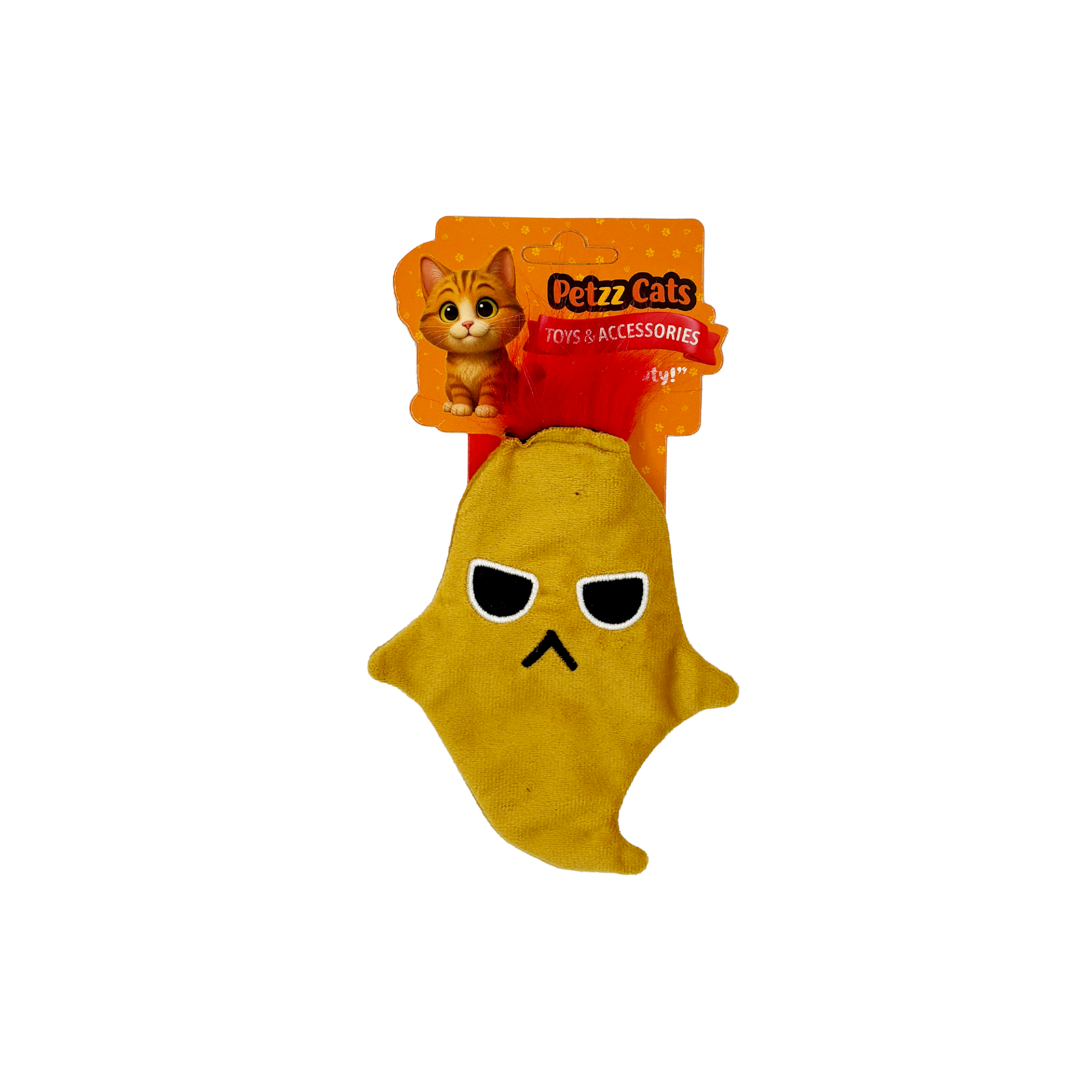 PetzzCats Ghost Matatabi ve Çıngırak Sesli Peluş Kedi Oyuncağı Sarı 16x12 Cm