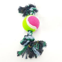 Euro Dog Çift Düğüm Tenis Toplu Diş İpi Köpek Oyuncağı Mavi/Yeşil 30 Cm