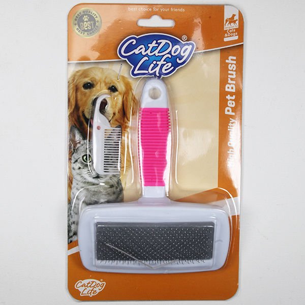Catdoglife Kedi ve Köpek İçin İnce Tel Fırça Tarama Fırçası ve Tarak