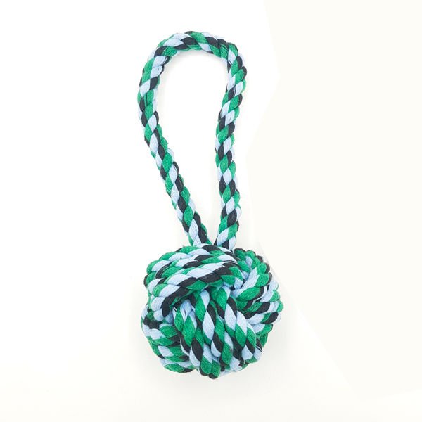 Euro Dog Örme Topuzlu Diş İpi Köpek Oyuncağı Mavi/Yeşil 18 Cm