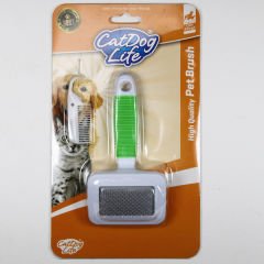 Catdoglife Kedi ve Köpek İçin İnce Tel Fırça Tarama Fırçası ve Tarak (L)