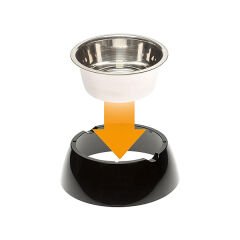 Ferplast Jolie Çelik Mama ve Su Kabı Siyah Medium 900 Ml