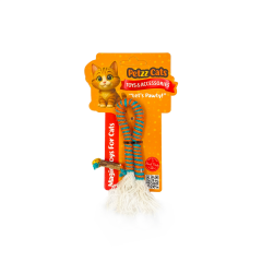 PetzzCats Rope Matatabi ve Çıngırak Sesli Peluş Kedi Oyuncağı Turuncu