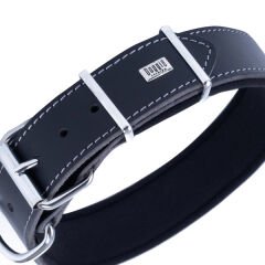 Doggie Güçlü Deri Çivili Köpek Boyun Tasması Large Siyah 4x57-65 Cm