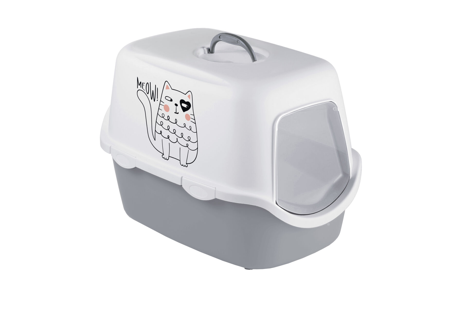 Stefanplast Cathy Griffe Gri/Beyaz Kedi Tuvaleti 56x40x40 cm