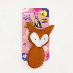 Euro Cat Toys Peluş Tilki Kedi Oyuncağı Beyaz/Kahverengi