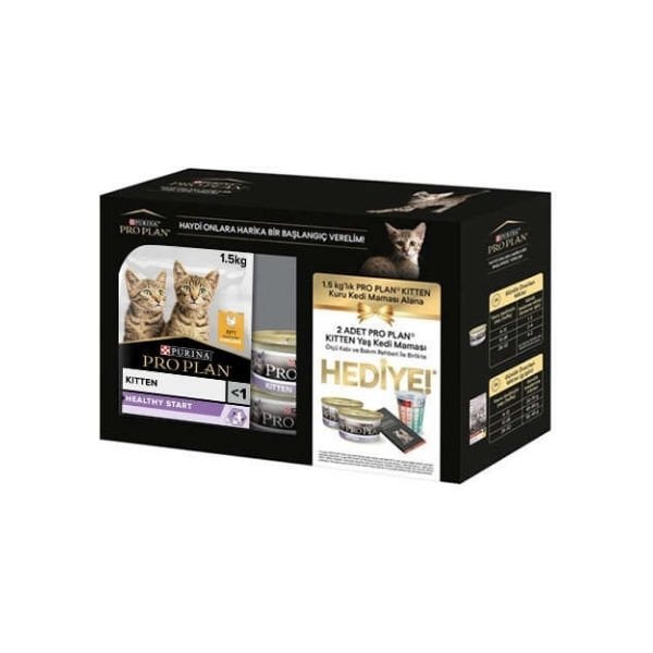 Pro Plan Kitten Tavuklu Yavru Kedi Maması 1.5 Kg | 2 Adet Kitten Konserve ve Ölçü Kabı Hediyeli