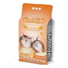 GoldLife Portakal Kokulu Topaklanan Bentonit İnce Taneli Kedi Kumu 10 Lt