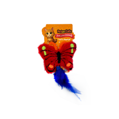 PetzzCats Kelebek Matatabi ve Çıngırak Sesli Peluş Kedi Oyuncağı Turuncu 12x15 Cm