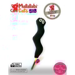 Matatabi Cats Wormy Tırtıl Şeklinde Kedi Oyuncağı Siyah 11 Cm