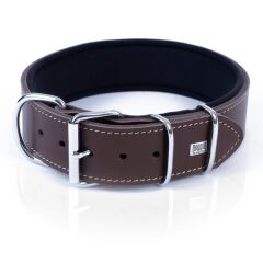Doggie Güçlü Deri Çivili Köpek Boyun Tasması Medium Kahverengi 5x55-65 Cm