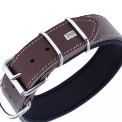 Doggie Güçlü Deri Çivili Köpek Boyun Tasması Medium Kahverengi 5x55-65 Cm