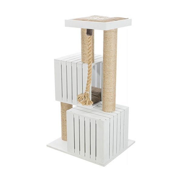 Trixie Nordic Kedi Tırmalama ve Oyun Evi Beyaz/Kum Beji 114 Cm