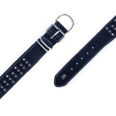 Doggie Güçlü Deri Çivili Köpek Boyun Tasması Large Siyah 5x60-70 Cm