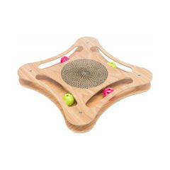 Trixie Wooden Catnipli ve Oyun Toplu Kedi Karton ve Ahşap Tırmalama 35x4x35 Cm