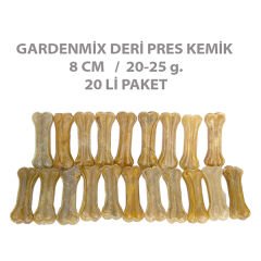 Garden Mix Deri Pres Kemik Köpek Ödülü 8 Cm 20-25 Gr 20 Adet
