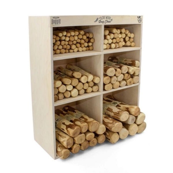 Doggie Doğal Zeytin Ağacı Çiğneme Oyuncağı Standı