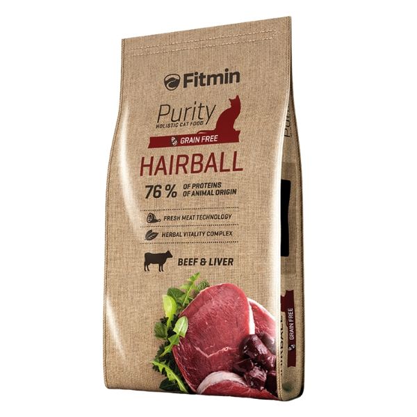 Fitmin Purity Hairball Tahılsız Sığır Etli Yetişkin Kedi Maması 1.5 Kg