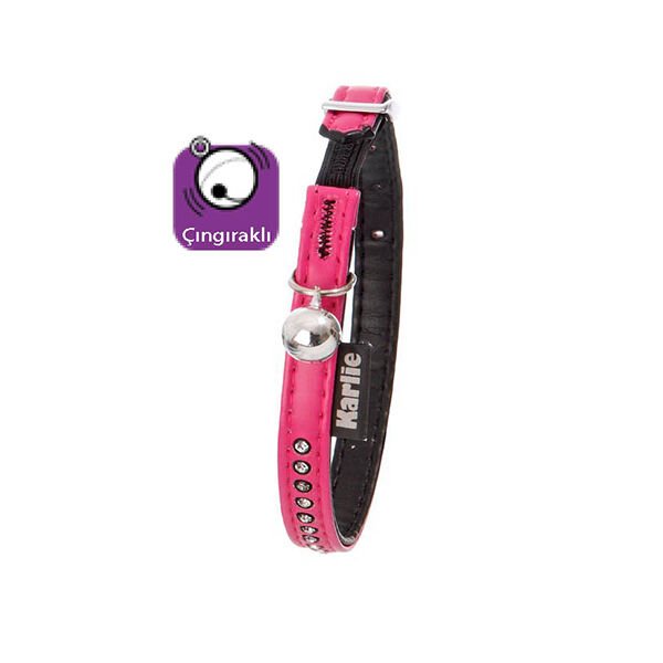 Karlie Deri Taşlı Kedi Boyun Tasması Xsmall Pembe 11 Mm 30 Cm