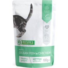 Natures Protection Okyanus Balıklı ve Tavuklu Yavru Kedi Konserve Maması 100 Gr