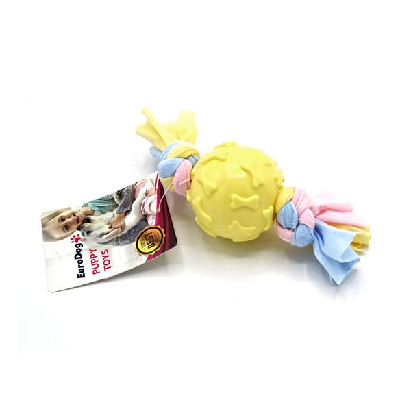 Euro Dog Kemik Desenli Top Diş Kaşıma Köpek Oyuncağı Sarı