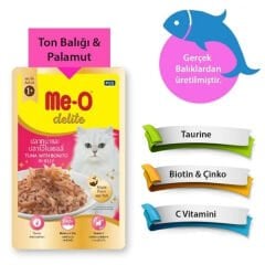 Meo Delite Palamut ve Ton Balıklı Pouch Yetişkin Konserve Kedi Maması 70 Gr