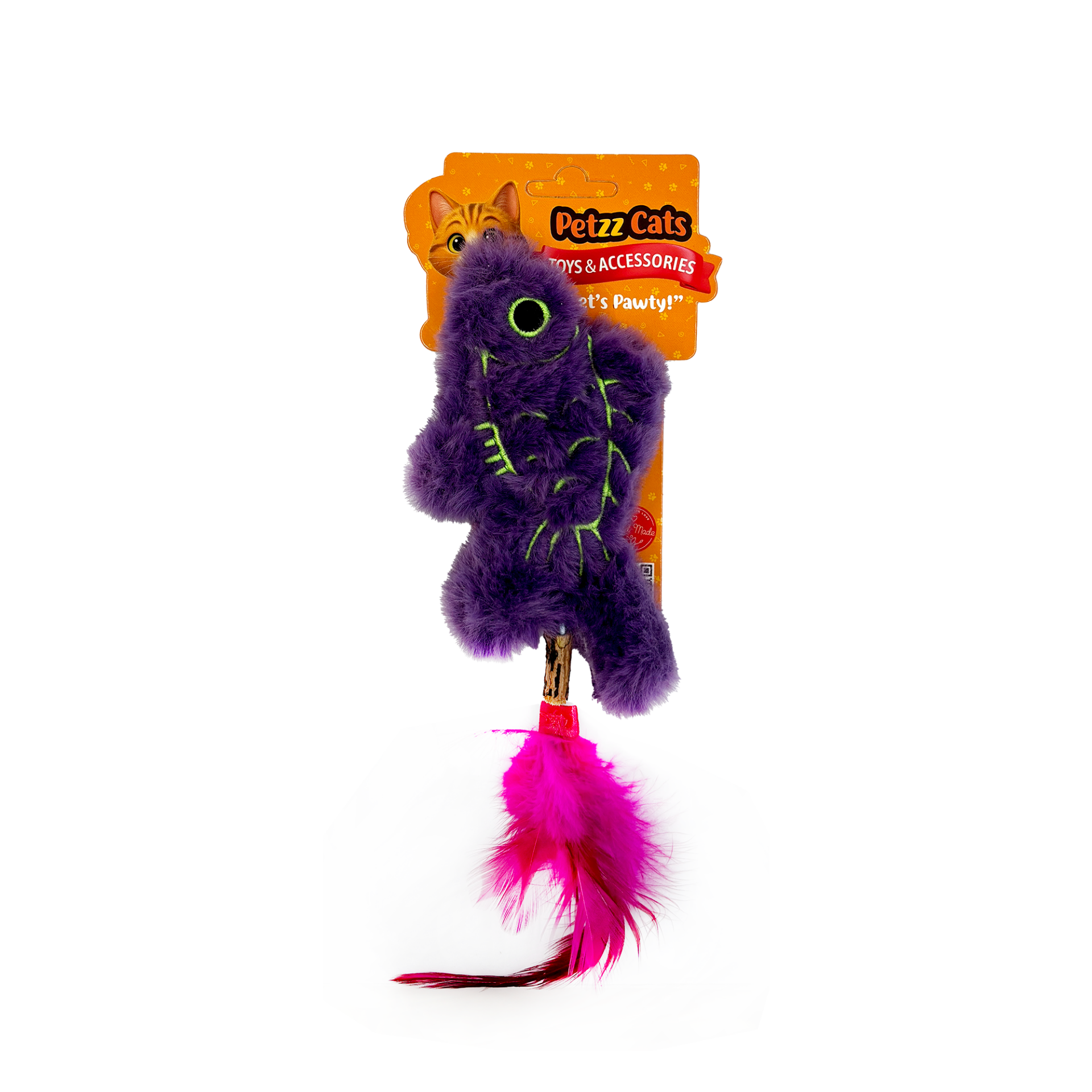 PetzzCats Fish Matatabi ve Çıngırak Sesli Peluş Kedi Oyuncağı Mor 20x8 Cm
