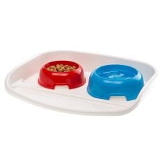 Ferplast Lindo Plastik Köpek Mama ve Su Kabı 2 Adet 44.5x34x7 Cm