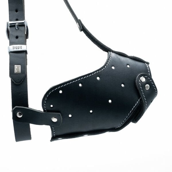 Doggie Uzun Burun Koruma Deri Köpek Ağızlığı Large Siyah 2x55-60 Cm