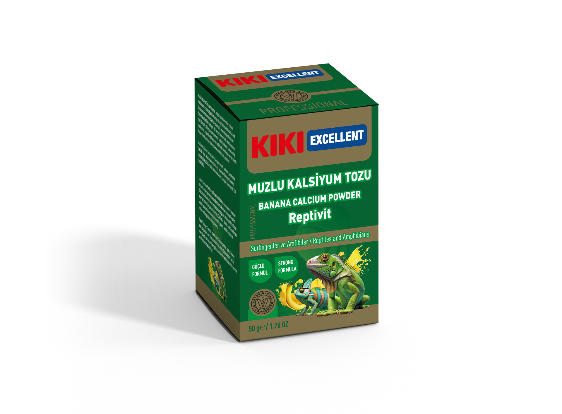 Kiki Excellent Muzlu Kalsiyum Reptivit Sürüngenler ve Amfibiler için Toz Mineral 100 Gr