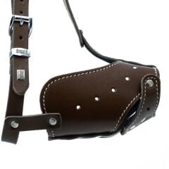Doggie Uzun Burun Koruma Deri Köpek Ağızlığı Large Kahverengi 2x55-60 Cm