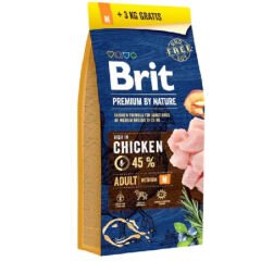 Brit Premium By Nature Adult Orta Irk Tavuklu Yetişkin Köpek Maması 15+3 Kg Hediyeli
