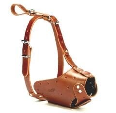 Doggie Uzun Burun Koruma Deri Köpek Ağızlık Large Kahverengi 2x55-60 Cm