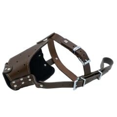 Doggie Uzun Burun Koruma Deri Köpek Ağızlığı Large Kahverengi 2x55-60 Cm