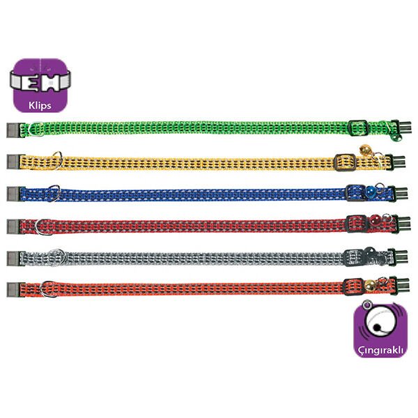 Karlie Çıngıraklı Kedi Boyun Tasması Renkli 10 Mm 20-30 Cm