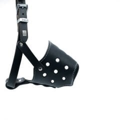 Doggie Kısa Burun Koruma Deri Köpek Ağızlığı Medium Siyah 1.5x50-55 Cm