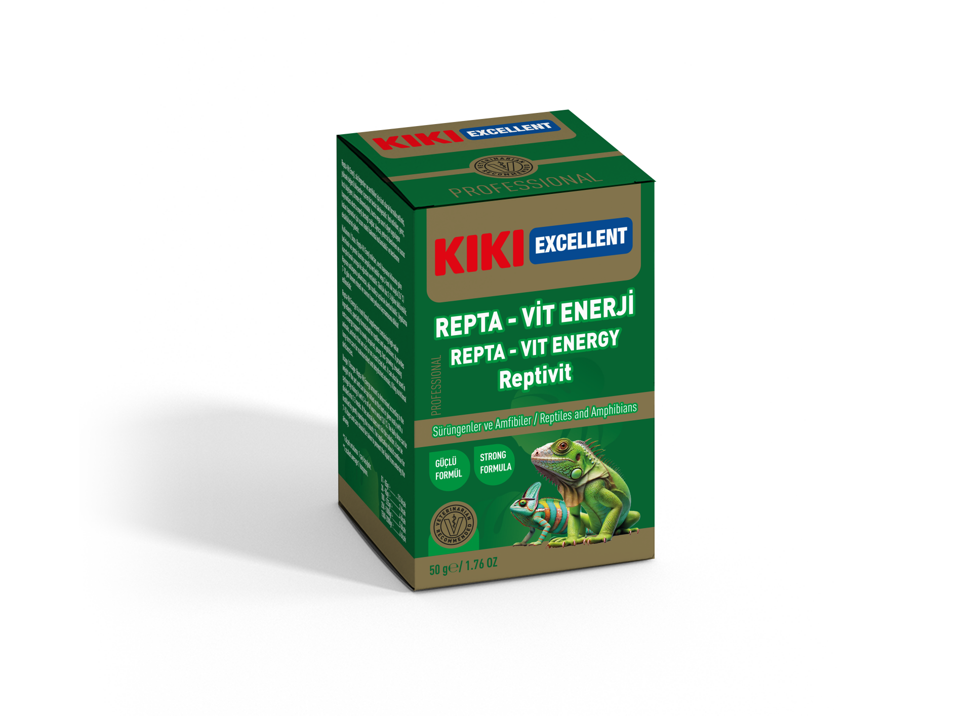 Kiki Excellent Repta-Vit Enerji Reptivit Sürüngenler ve Amfibiler için Toz Mineral 50 Gr
