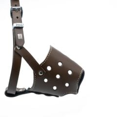 Doggie Kısa Burun Koruma Deri Köpek Ağızlığı Medium Kahverengi 1.5x50-55 Cm