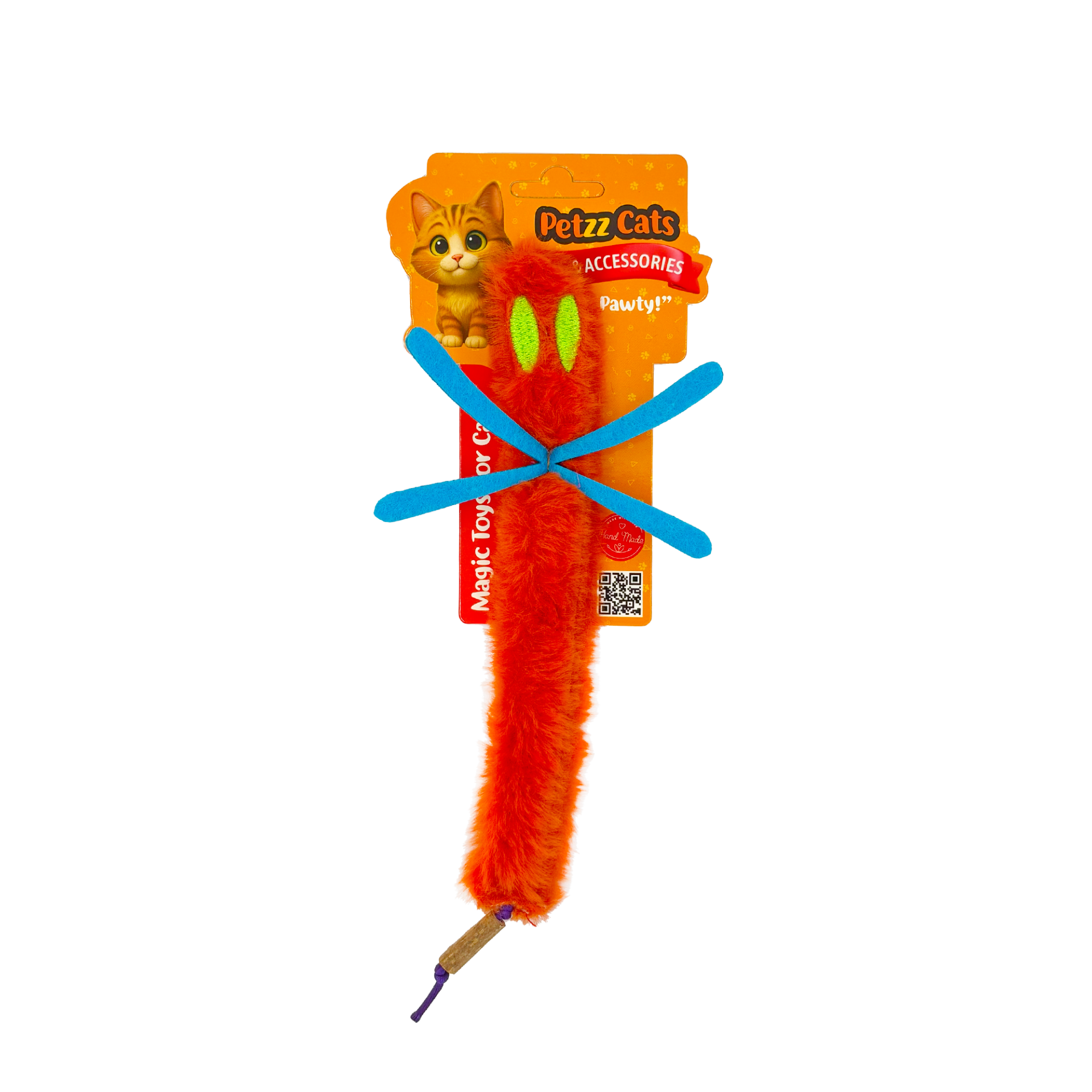 PetzzCats Sinek Matatabi ve Çıngırak Sesli Peluş Kedi Oyuncağı Turuncu 24x15 Cm