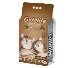 GoldLife Kahve Kokulu Topaklanan Bentonit İnce Taneli Kedi Kumu 10 Lt