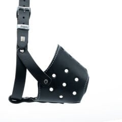 Doggie Kısa Burun Koruma Deri Köpek Ağızlığı Large Siyah 2x55-60 Cm