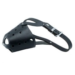 Doggie Kısa Burun Koruma Deri Köpek Ağızlığı Xlarge Siyah 2x60-65 Cm