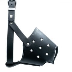 Doggie Kısa Burun Koruma Deri Köpek Ağızlığı Xlarge Siyah 2x60-65 Cm